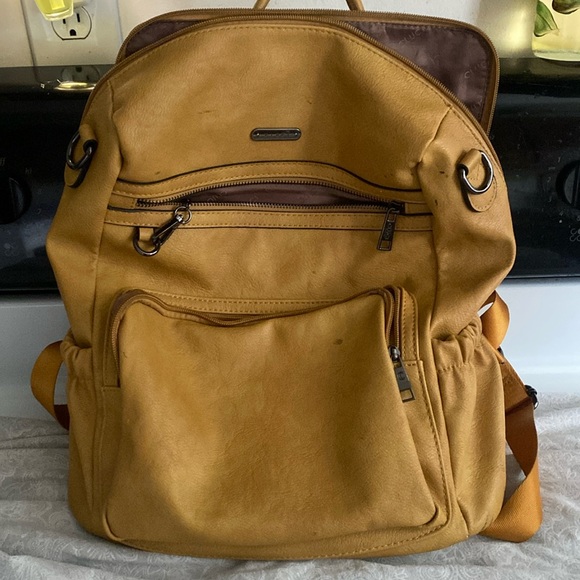 Handbags - Yellow pleather backpack